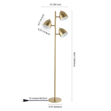 Billy 66.5" Modern Contemporary Iron LED Floor Lamp - JONATHAN Y